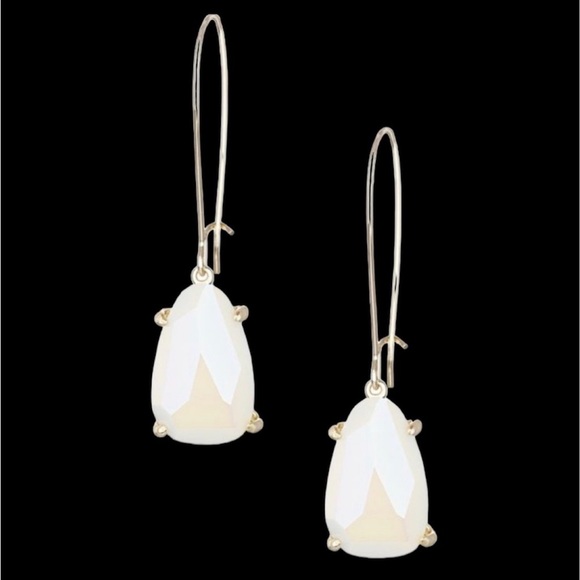 Kendra Scott Gold Nancy Drop Earrings In Iridescent White - Picture 1 of 8